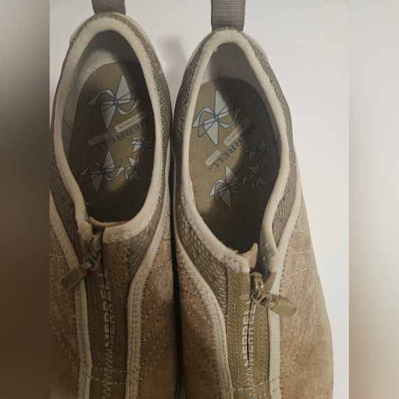 Merrell Women's Tan Cream 9.5  Coriander Leather Slip-On Shoes Zip Up  Walking S - Picture 5 of 7